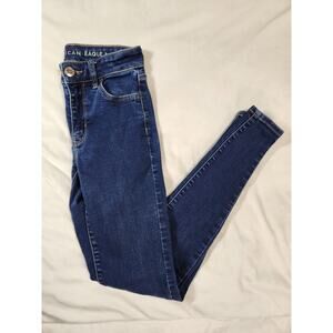 Sz 0 Long American Eagle Jeans Dark Wash High Rise Jegging Womens Size Zero Long